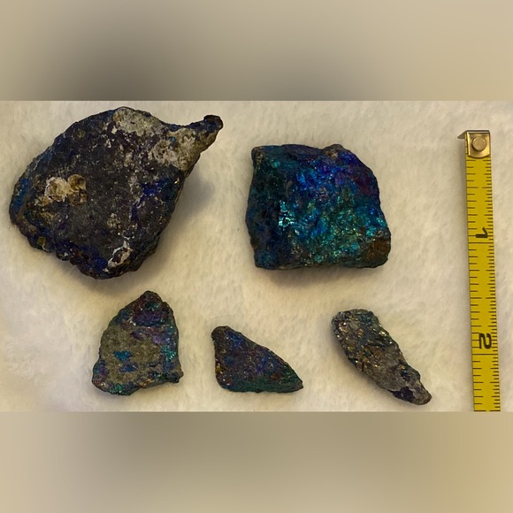 5 pieces of Peacock Ore, varying sizes and shapes. - Picture 3 of 15